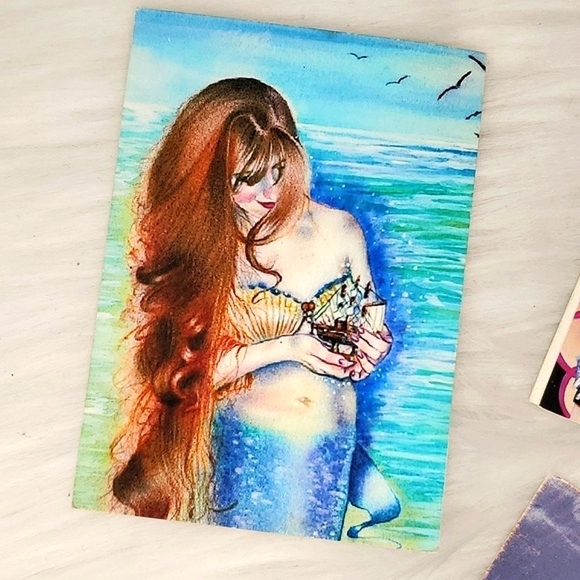 Y2K Miniature Art Prints Punk Rock Woman Mermaids Numbered Hand Signed 2010 - Picture 3 of 12